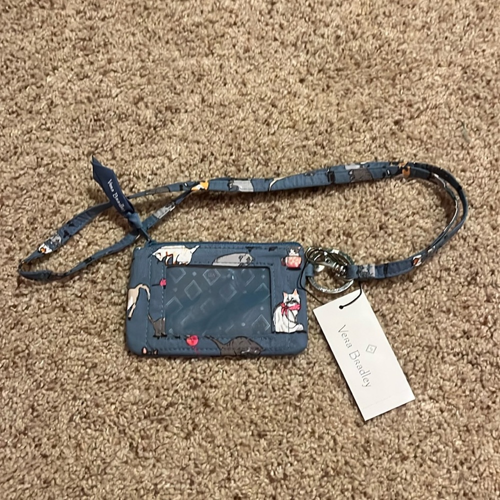 NWT Vera Bradley Zip ID and Lanyard Cat’s Meow